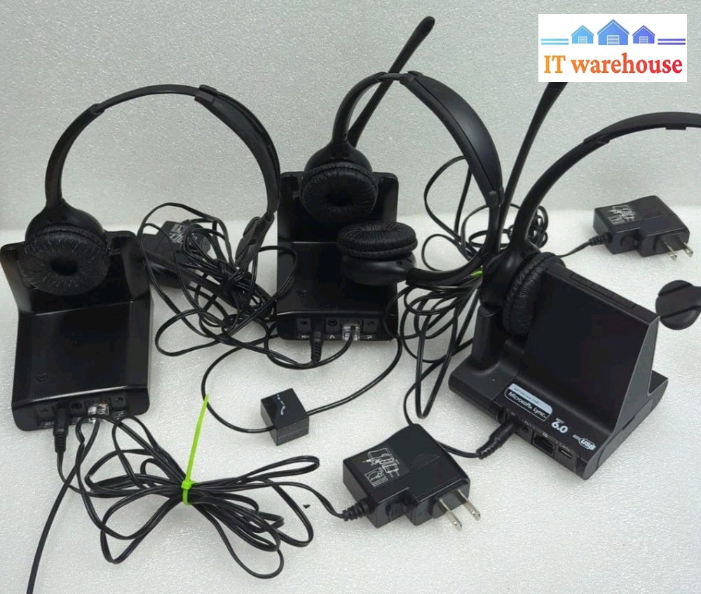 3x Plantronics Wireless Headset With Charging Base & AC -