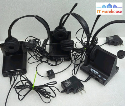 3x Plantronics Wireless Headset With Charging Base & AC -