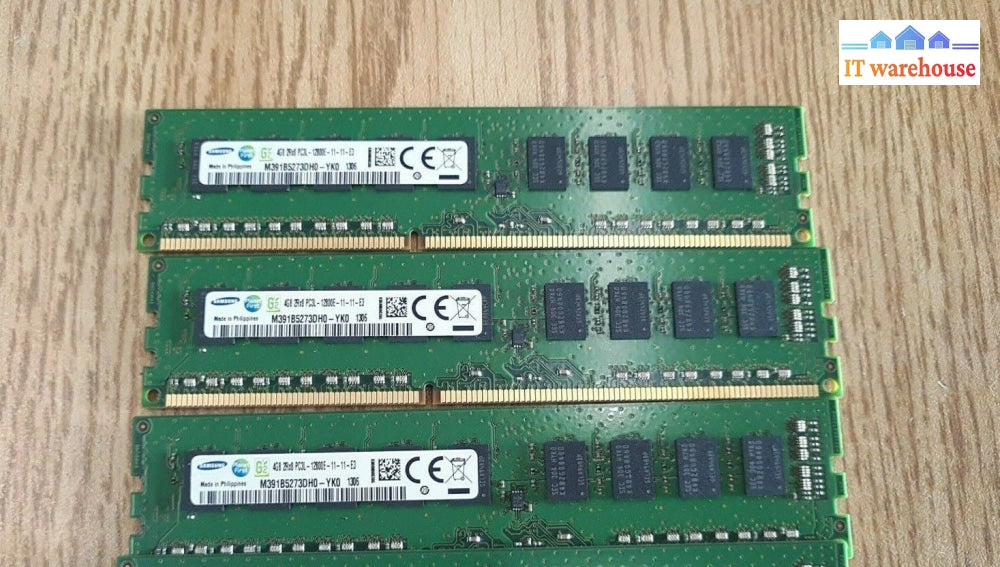 - 3x Samsung  M391B5273DH0-YK0 4GB  PC3L-12800E DDR3-1600MHz ECC Server Memory