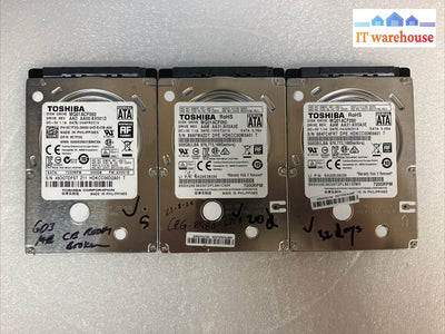 3x  Toshiba Mobile Thin MQ01ACF050 500 GB 2.5 in 7.2K SATA III Hard Drive~