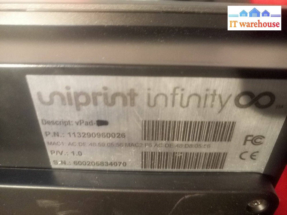 - 3x UNIPRINT INFINITY VPAD W/AC ADAPTER