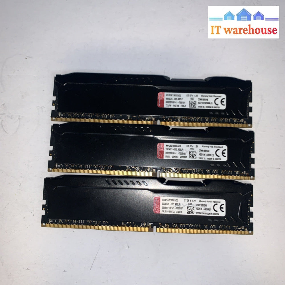 (3x8GB) Kingston DDR4 2666 Desktop Ram HX426C15FBK4/32 memory