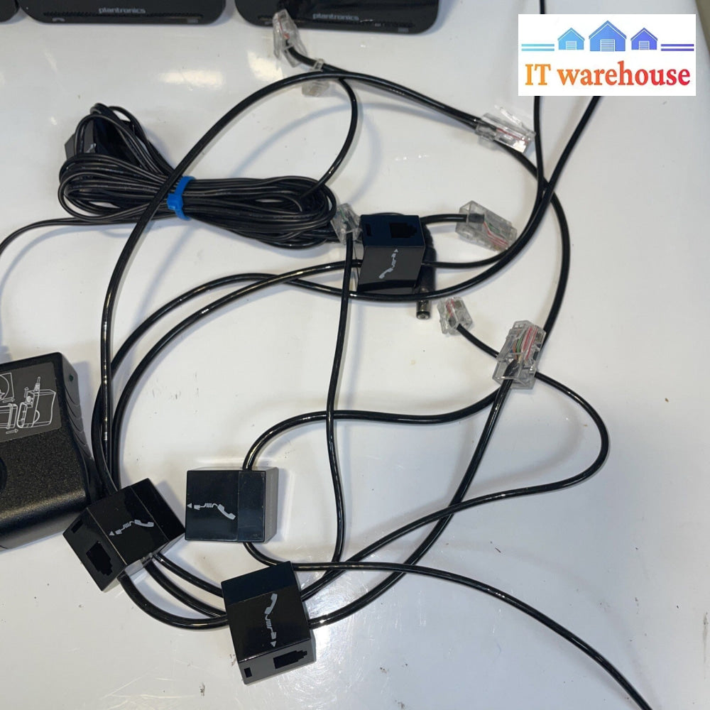 4 sets of Plantronics Wireless Headset CS520 C052 charging base with cables