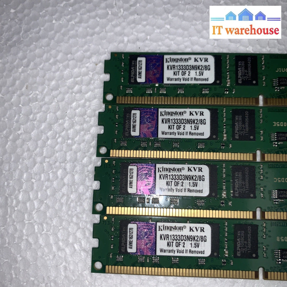 4 X Kingston 4GB DDR 3 Desktop Memory KVR1333D3N9K2/8G