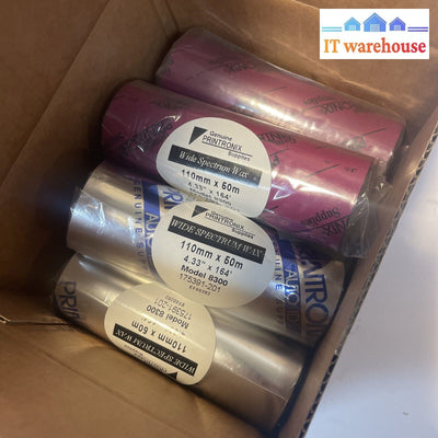 4 X Printronix Supplies 175391-201 Thermal Ribbon 8300 Wide Spectrum 110Mm 50M