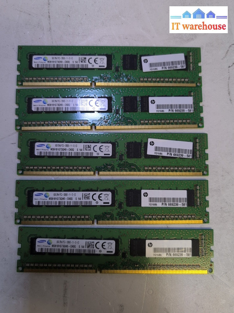 40GB (5x8GB) Samsung PC3L-12800E DDR3-1600MHz 2Rx8 ECC M391B1G73QH0 Server RAM -
