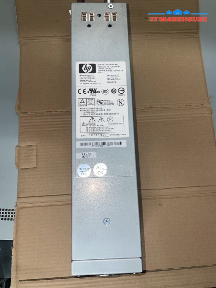 489883-001 339596 HPE 400W HOT-PLUG POWER SUPPLY FOR EVA6400 8400 ESP113A
