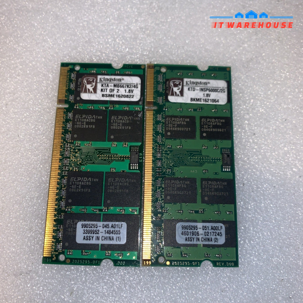 4GB (2×2GB) Kingston Apple DDR2 667MHz PC2-5300 SO-DIMM RAM Lot — iMac MacBook