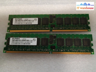 - 4GB(2 x 2GB) ELPIDA EBE21AE8ACFA-6E PC2-5300P  Server RAM @@@
