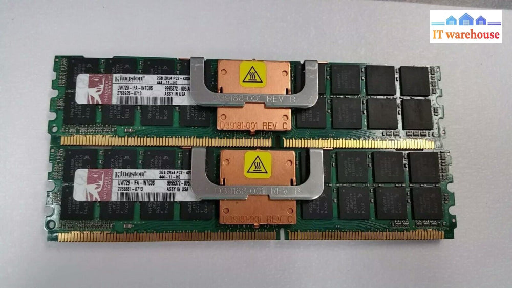 4GB 2x2GB KINGSTON 2Rx4 PC2-4200F 533MHZ UW729-IFA-INTC RAM SERVER MEMORY