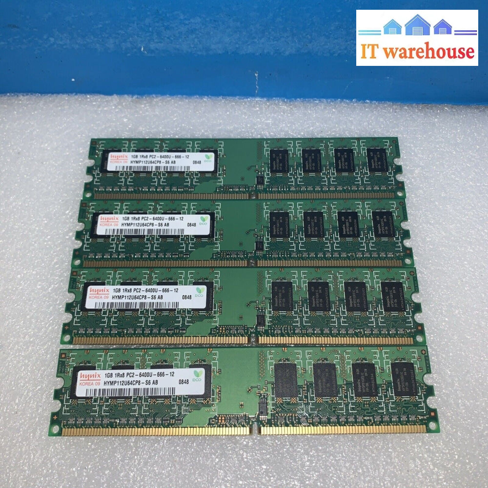 4GB (4X1GB) Hynix PC2-6400U HYMP112U64CP8 DDR2  Memory