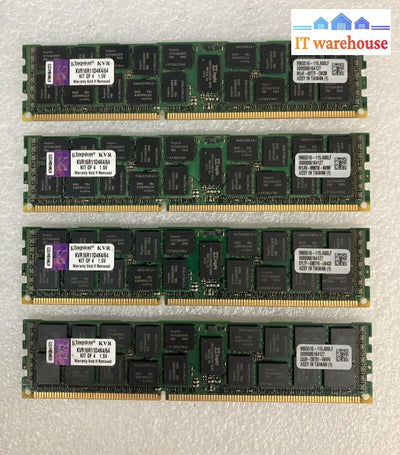 (4x 16GB) Kingston 2Rx4 PC3-12800 DDR3-1600 KVR16R11D4K4/64 ECC Server RAM ~