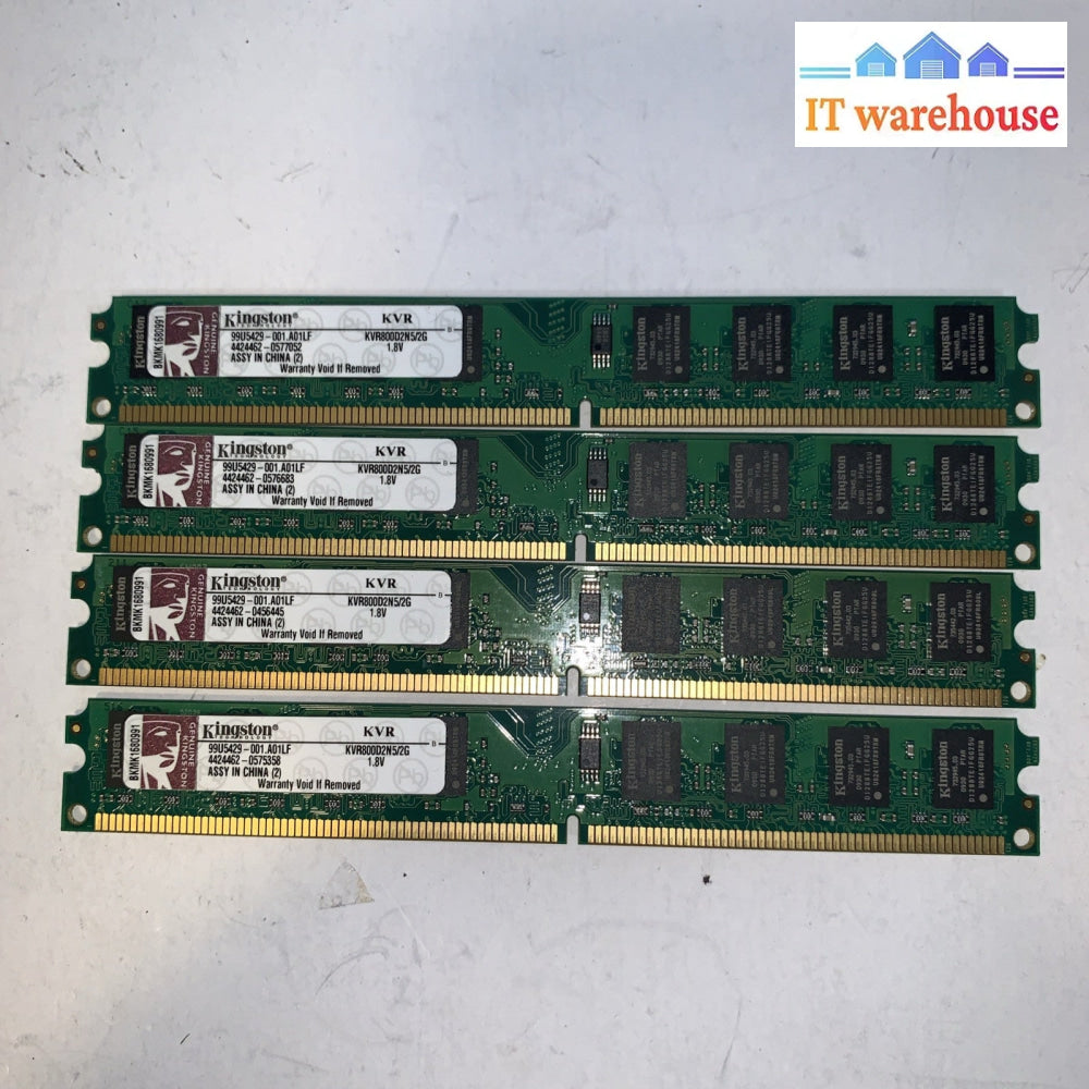 (4x 2GB) Kingston KVR800D2N5/2G PC2-6400 DDR2-800 1.8V Low Profile RAM 99U5429