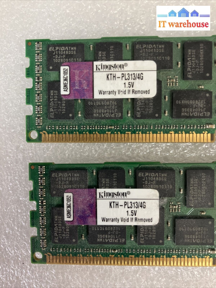 (4X 4Gb) Kingston Kth-Pl313/4G Pc3-10600 Ddr3-1333 Ecc Server Dimm Memory ~