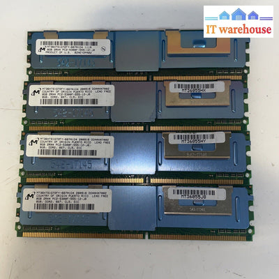 4x 8GB  Micron MT36HTS1G72FY-667A1D4 8GB 2RX4 PC2-5300F Memory  for servers 