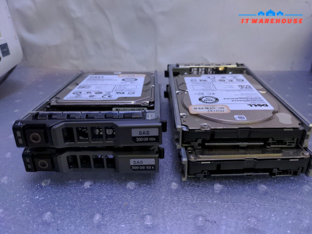 - 4x Dell 300GB SAS 10K 2.5" HDD With Caddy Tested  PGHJG /U706K /C975M
