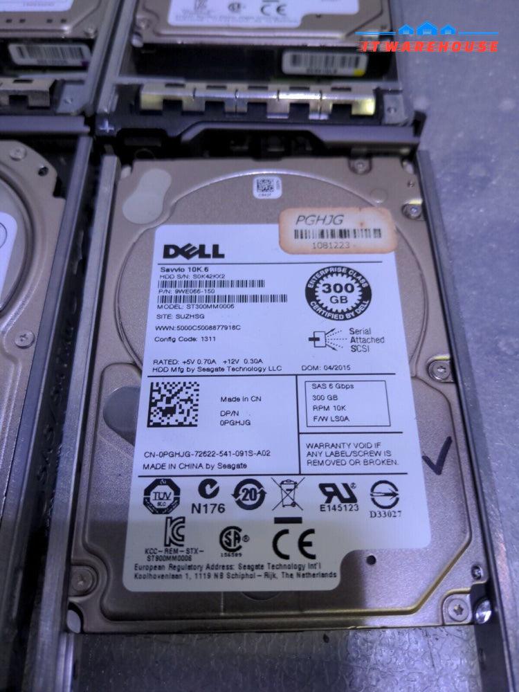 - 4x Dell 300GB SAS 10K 2.5" HDD With Caddy Tested  PGHJG /U706K /C975M