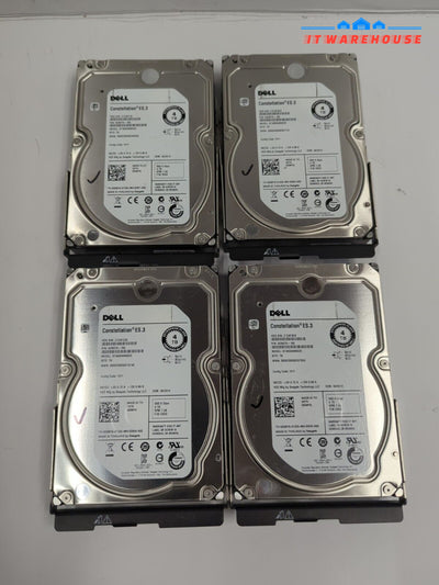 4x Dell 529FG ST4000NM0023 4TB 3.5’’ SAS HDD Hard Drive W/Caddy 63T9G Tested