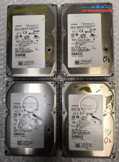 - 4x Dell Hitachi GX198 15K RPM 3.5" 147GB  3Gbps SAS Server Hard Drive @@@