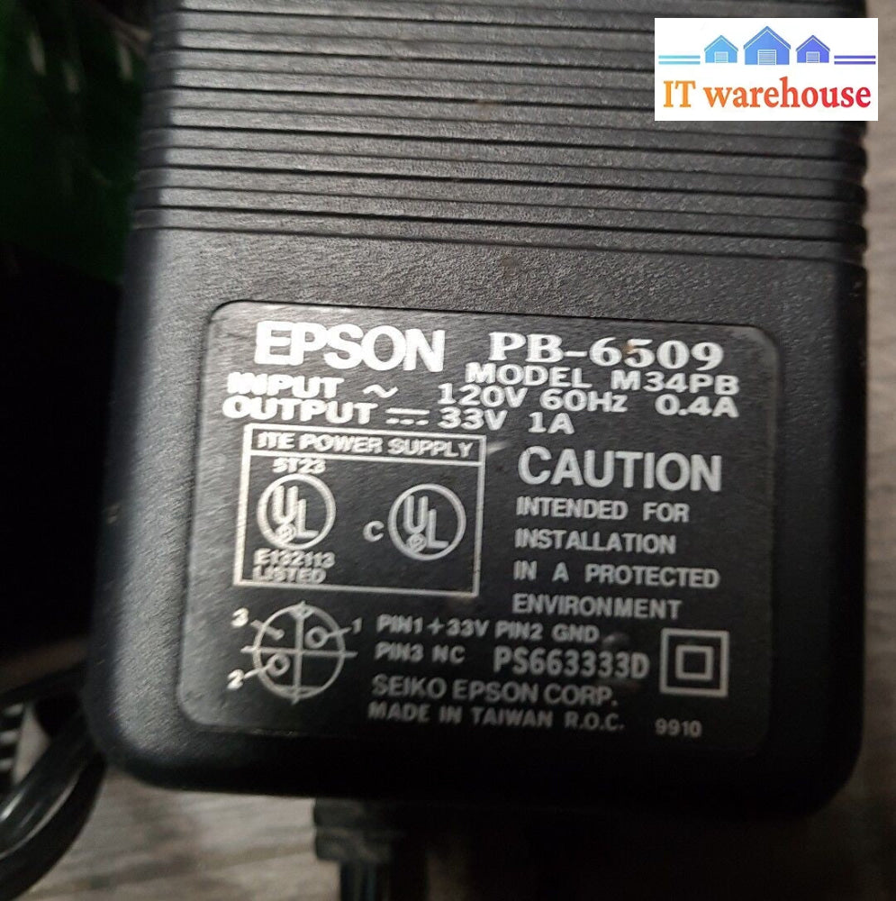 - 4x Epson (M34PB) 33V 1A 60Hz Ac Adapter Power Supply Charger (PB-6509) @@@