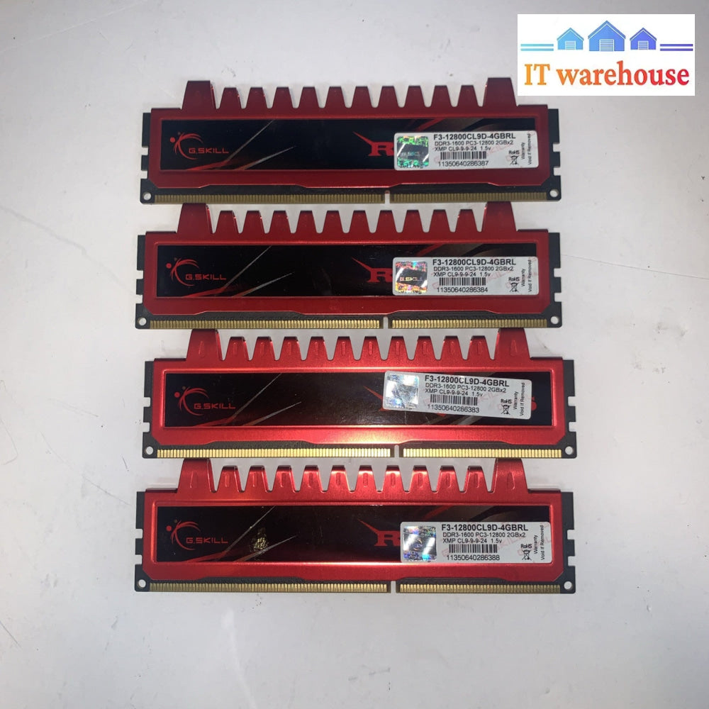 (4x) G.Skill F3-12800CL9D-4GBRL 2Gb PC3-12800 1600Mhz DDR3 Desktop Memory RAM