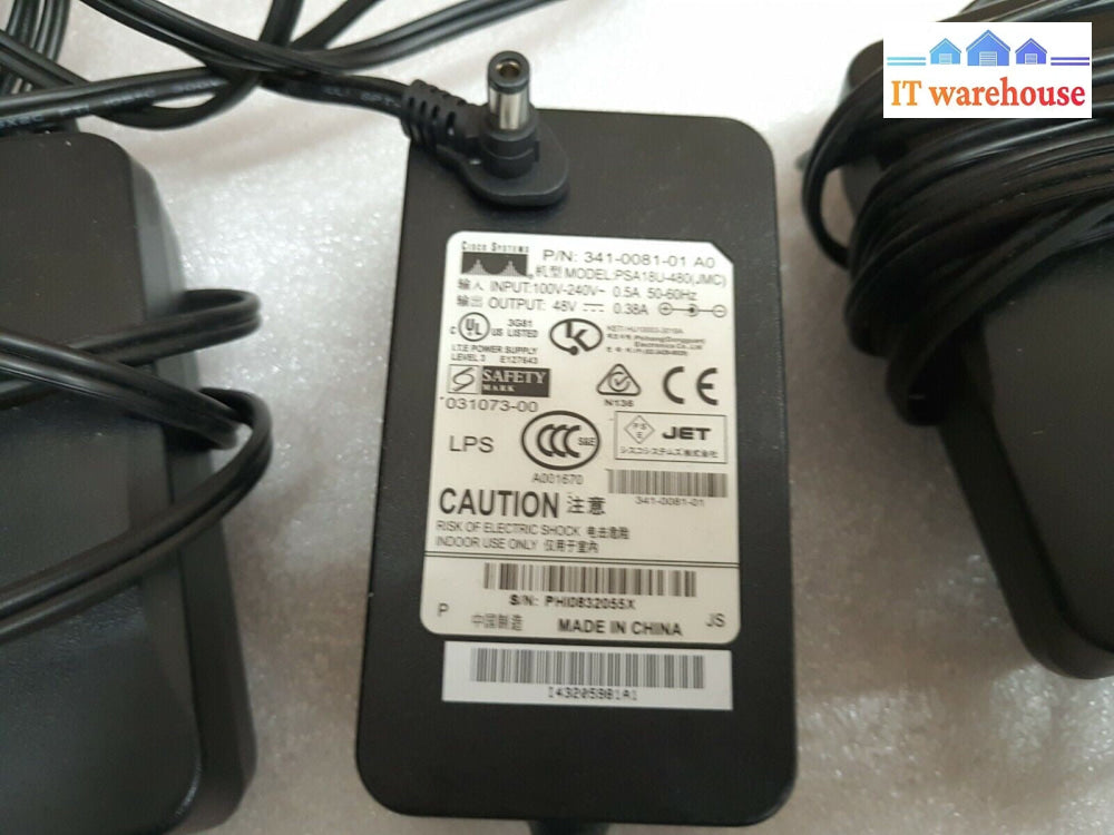 - 4x Genuine CISCO PSA18U-480  POWER SUPPLY For 7965 79xx, 48V 0.38A AC adapter 