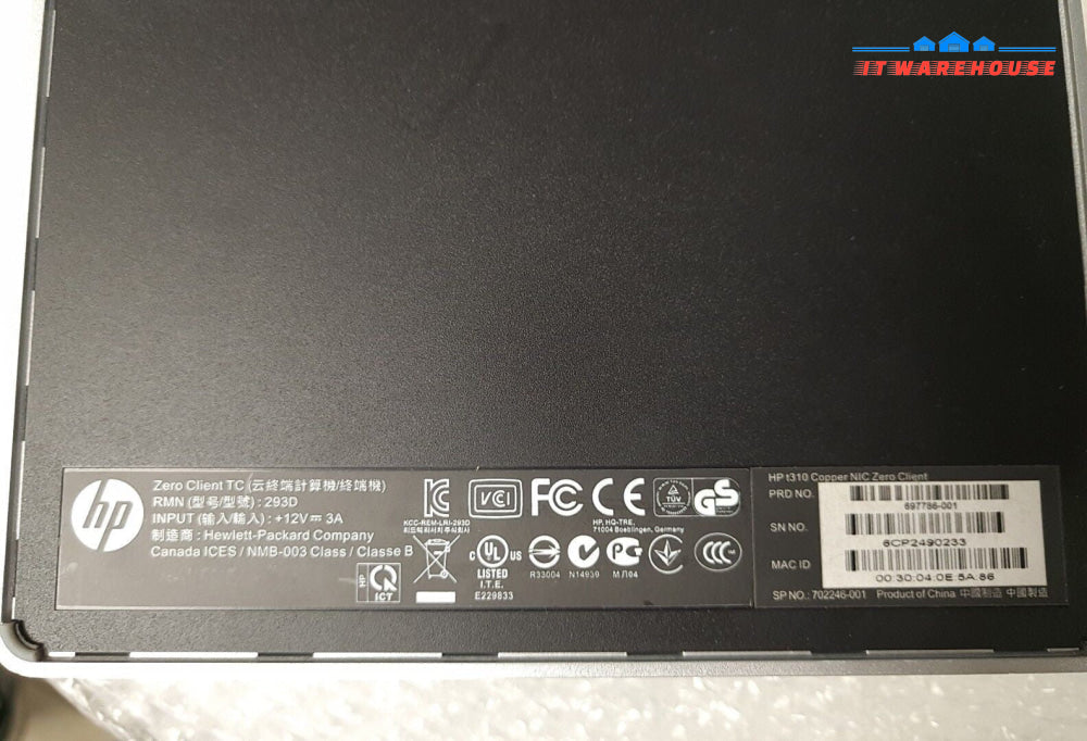 - 4x HP T310 Copper NIC Zero Client 293D