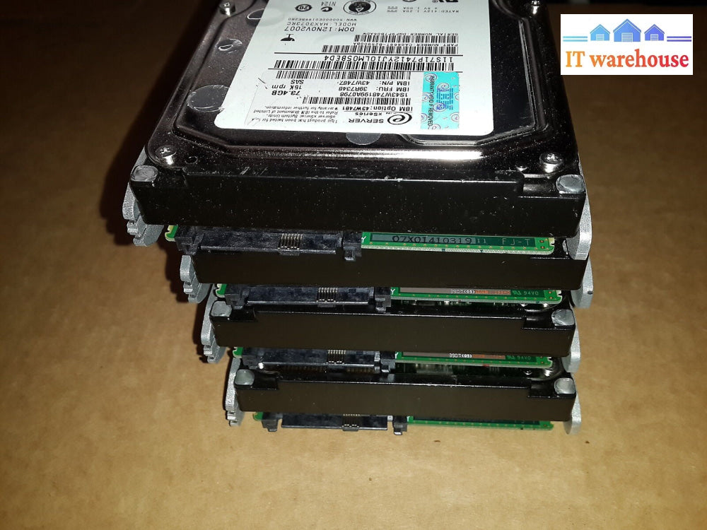 + 4x  IBM 3.5"  73.4GB 15K SAS HARD DRIVE W/TRAY   39R7348 43W7481 43W7487 @@@