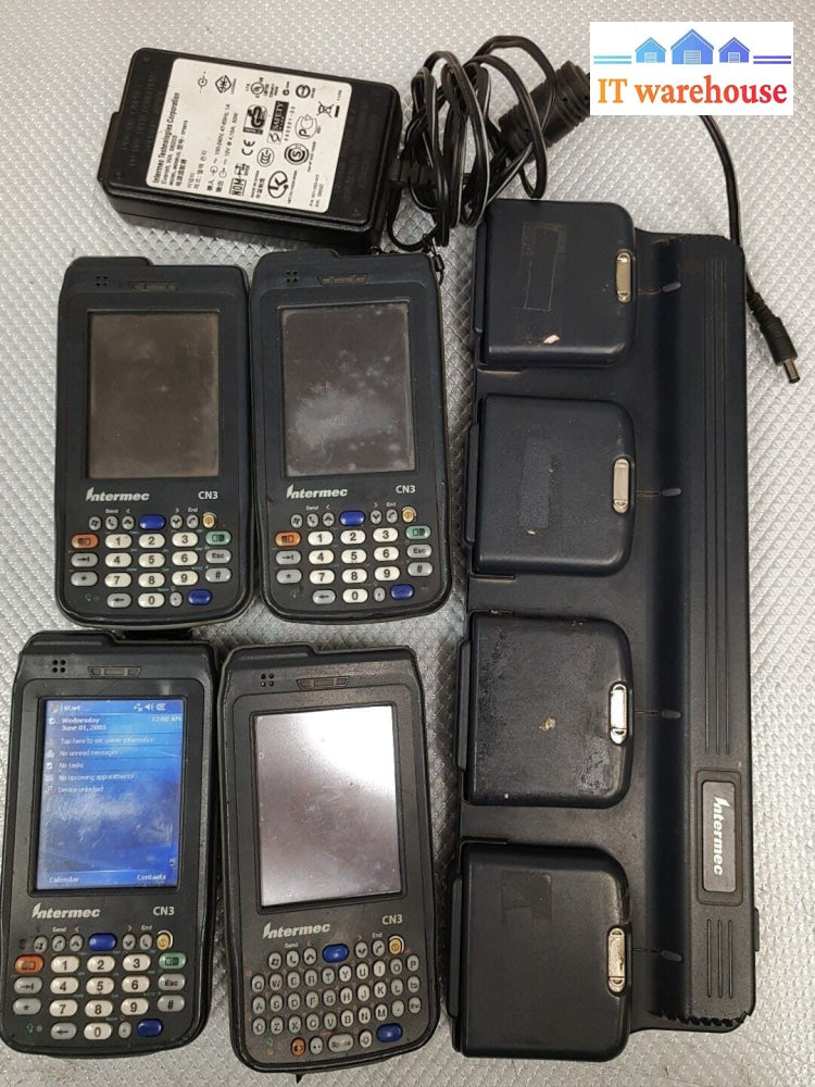- 4x Intermec CN3 Barcode Scanner  Mobile Computer With Charger&4x extra battery