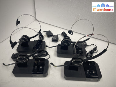 4X JABRA  9400BS Wireless Headset Charging Base+adapter+headset +