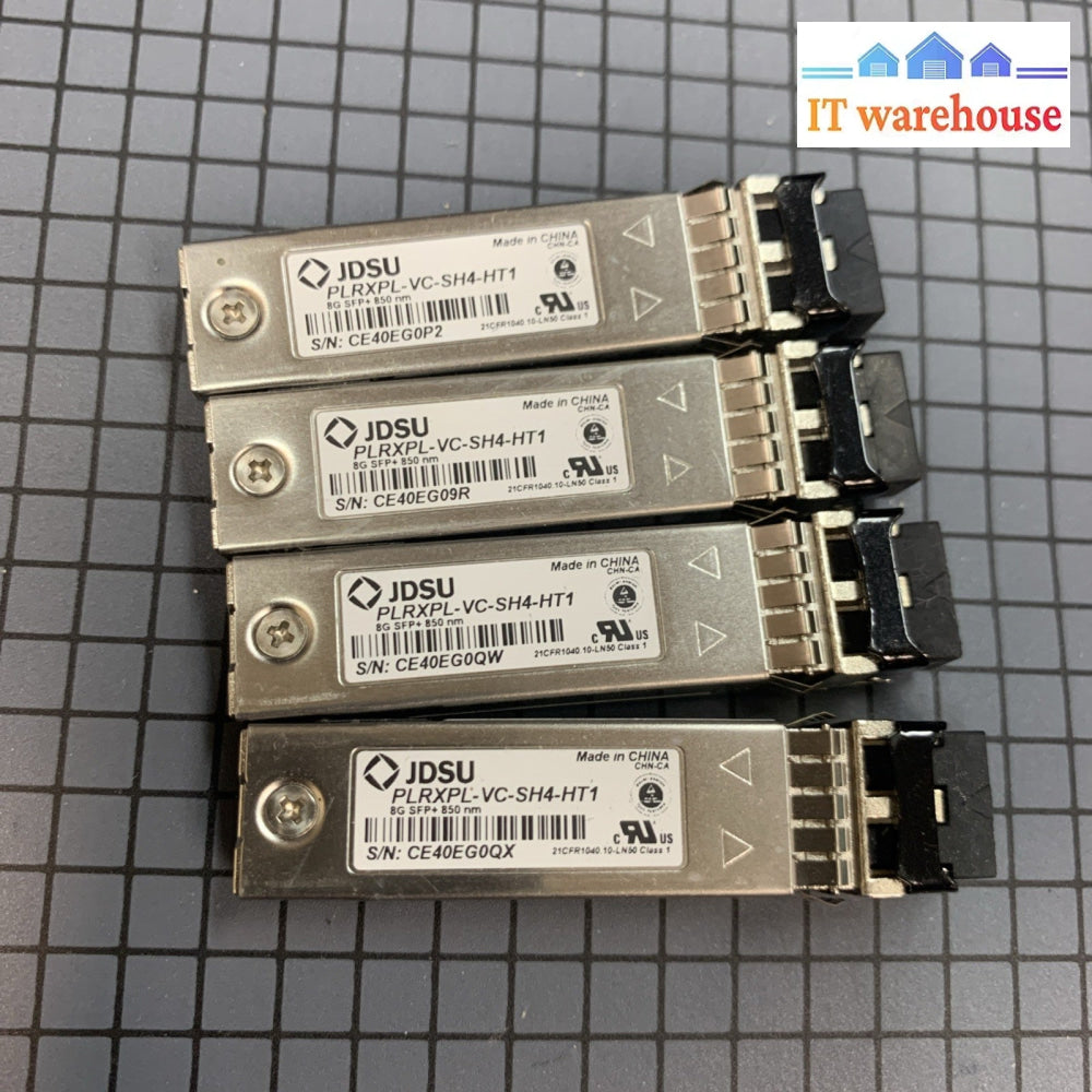 4x JDSU PLRXPL-VC-SH4-HT1 8G SFP+ 850nm MMF Fiber Transceiver