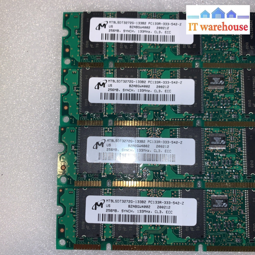 4x  Micron MT9LSDT3272G-133B2 256MB PC133 ECC Registered SDRAM 168-Pin DIMM RAM