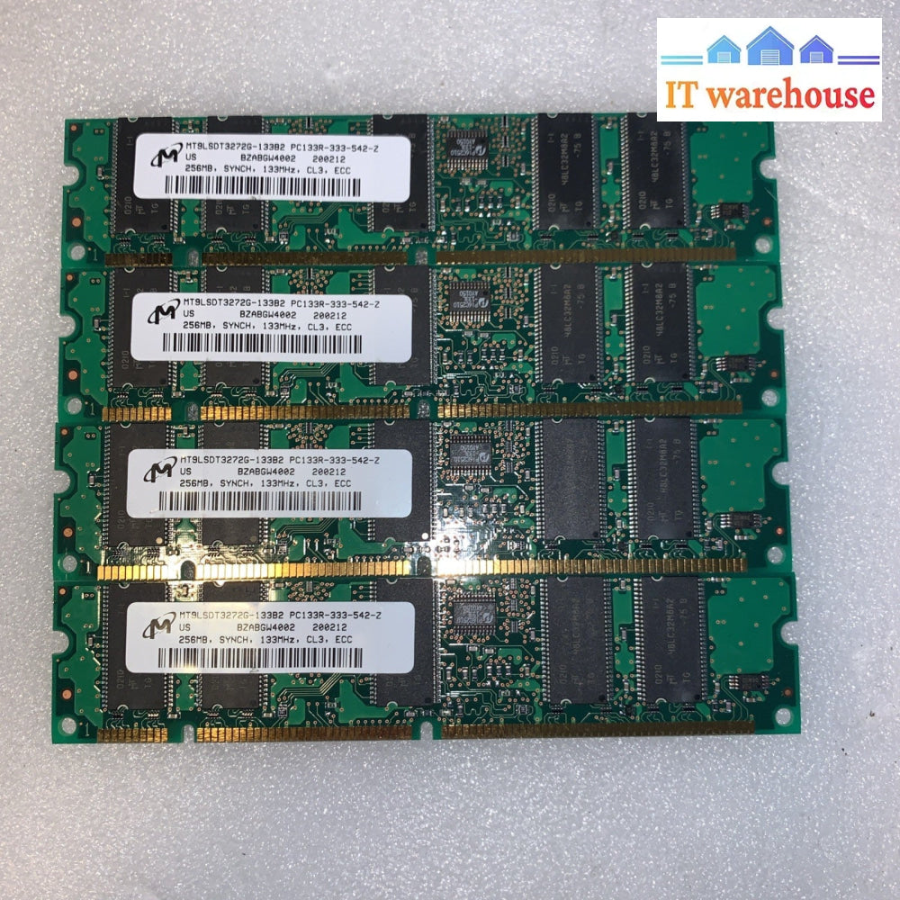 4x  Micron MT9LSDT3272G-133B2 256MB PC133 ECC Registered SDRAM 168-Pin DIMM RAM