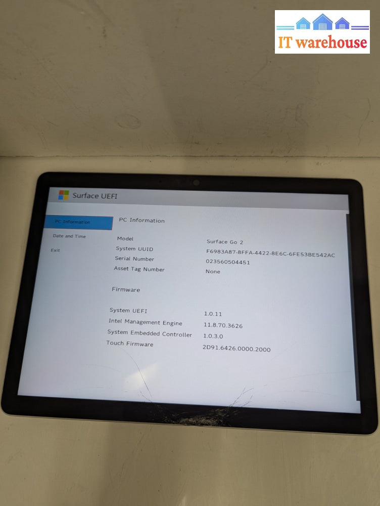 4X Microsoft Surface Go 2 1926 64GB  (CRACKED, AS IS, READ) -