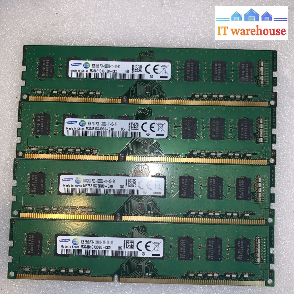 4x Samsung 8GB DDR3-1600 PC3-12800U 2Rx8 Desktop RAM M378B1G73DB0-CK0