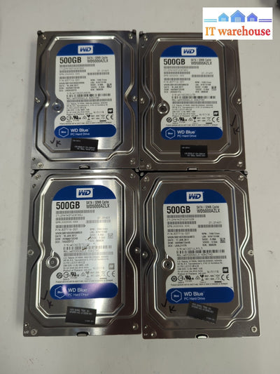 4x WD WD5000AZLX 500GB 3.5" SATA  Hard Drive (1000 days Lifetime Remaining) -