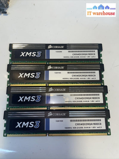 4X2Gb Corsair Cmx4Gx3M2A1600C9 Xms3 Memory Module Pc3