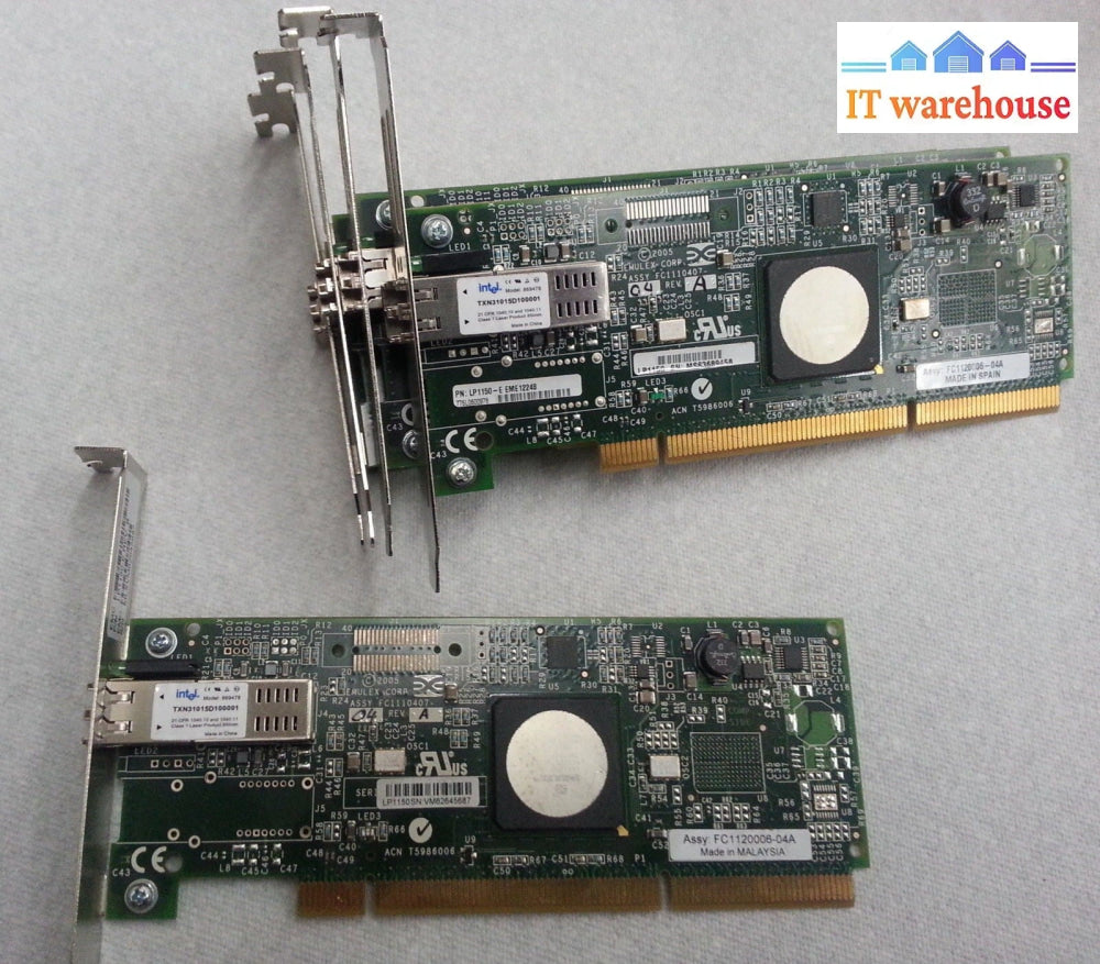 5 X Emulex Intel FC1120006 LP1150-E 4GB 1-Port PCI-X FC Host Bus Adapter @@@
