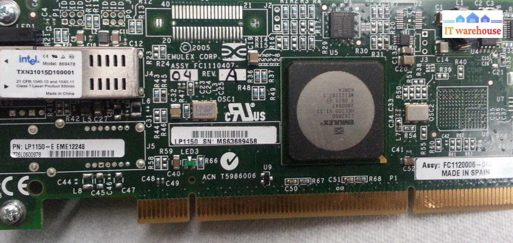 5 X Emulex Intel FC1120006 LP1150-E 4GB 1-Port PCI-X FC Host Bus Adapter @@@