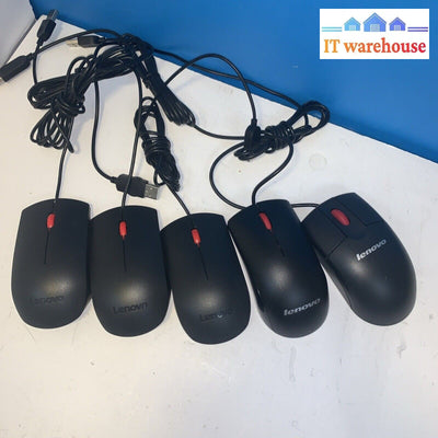 5 x Nice Lenovo USB Wired 3-Button Optical Mouse