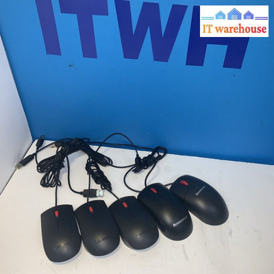 5 x Nice Lenovo USB Wired 3-Button Optical Mouse