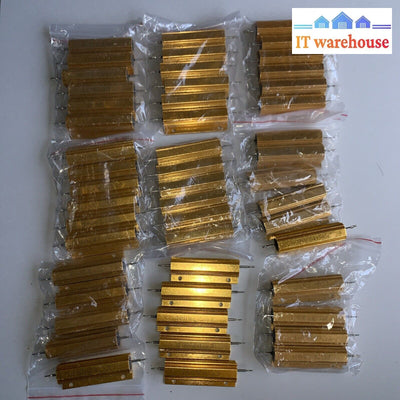 50 X 100W 0.1/.22/1.5/3/4/Ohm Shell Power Aluminum Case Wirewound Resistor