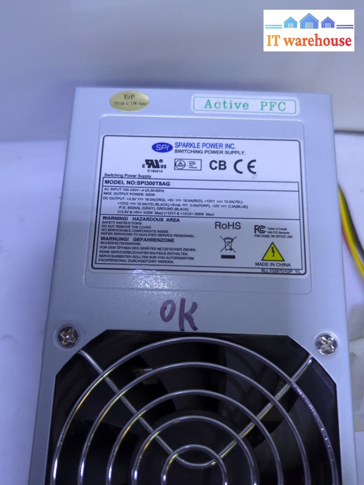 - 50X Spi 300W Spi300T8Ag 24Pin Power Supply 80 Plus For Sff Pc (18*9*6.5Cm)