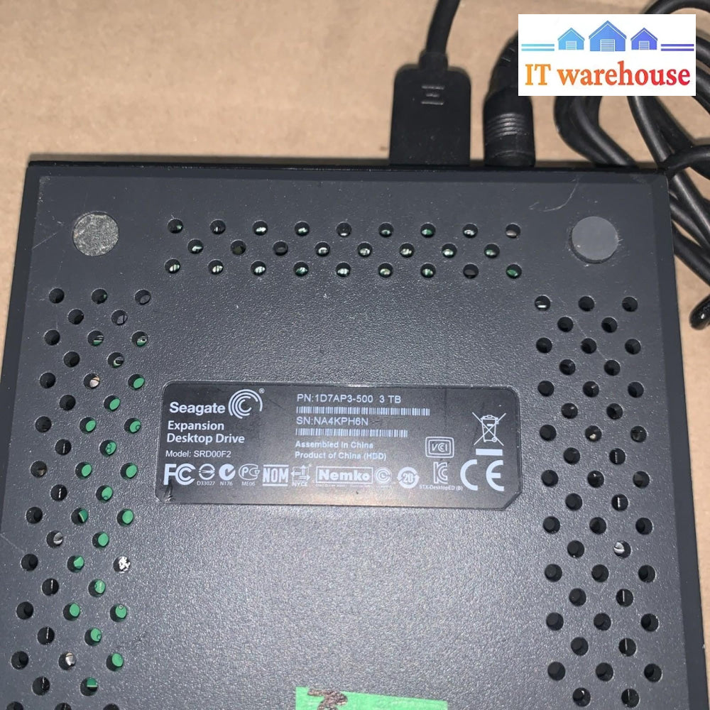 (53 days used only) Seagate 1D7AP4-500 4TB External USB Hard Drive Black