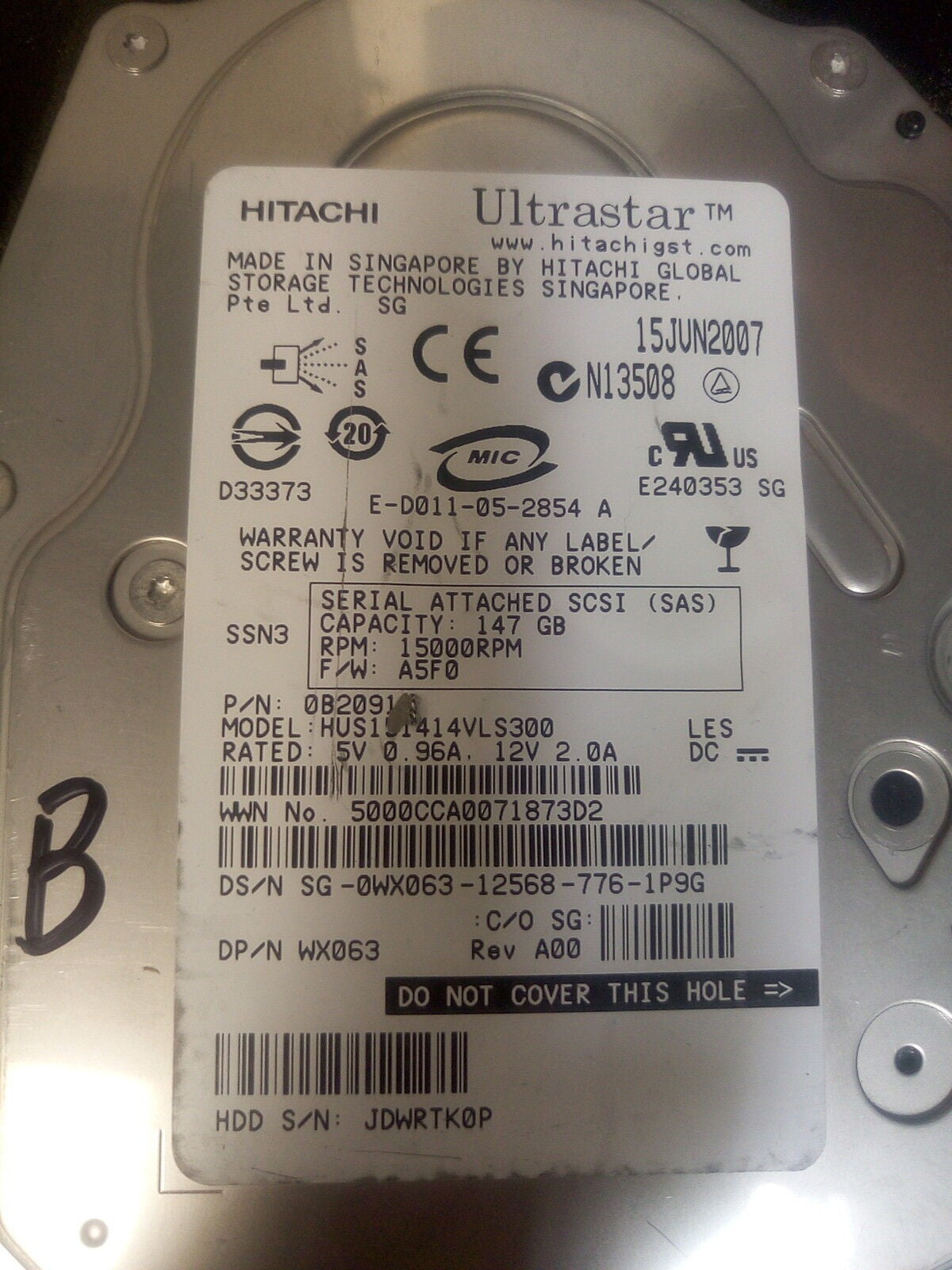 * 3 x MIXED146G SERVER HDD WX063/MAX3147RC/ST3146855SS  W/CADDY F9541