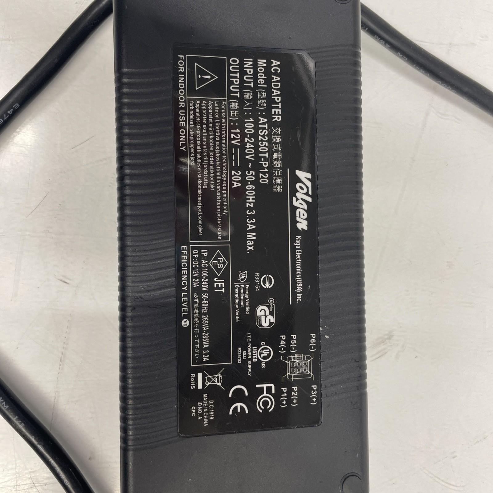 Volgen ATS250T-P120 AC Adapter 12V 20A 240w 6 PIN+