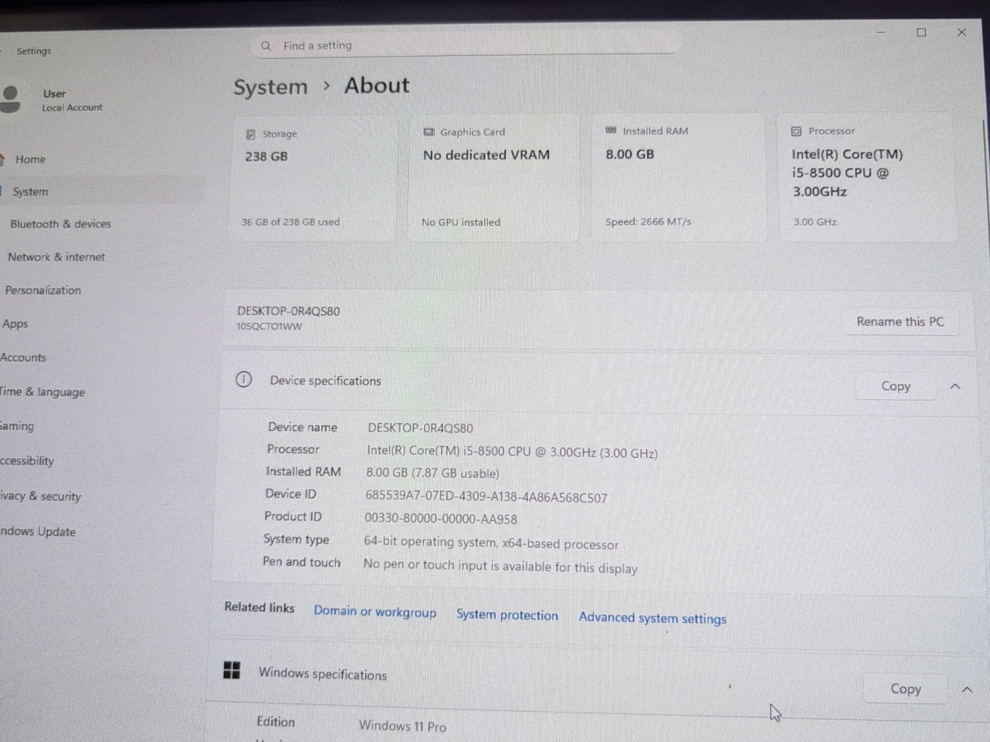 🔥 NICE Lenovo ThinkCentre M720t Desktop i5-8500 CPU/ 8GB RAM/256GB SSD/Win11 -