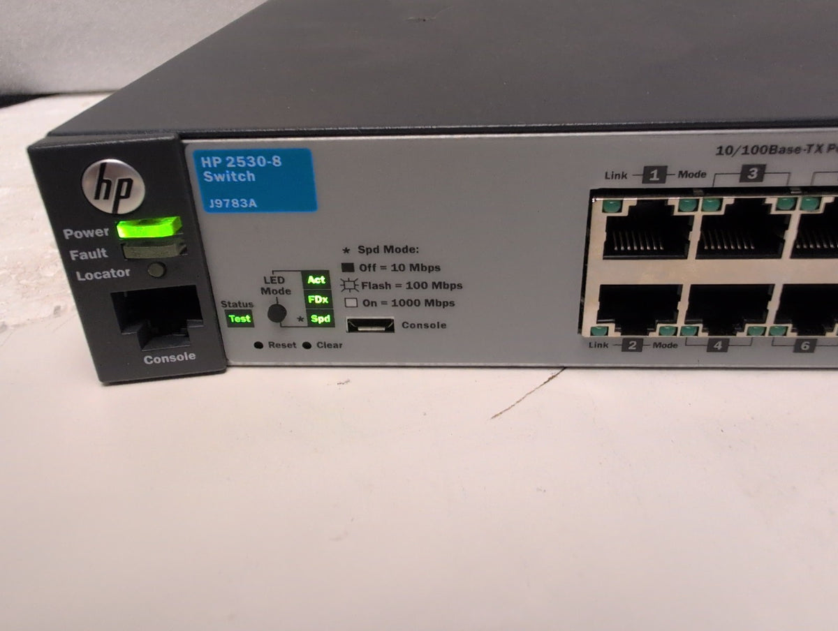 🎸 HP 2530-8 J9783A 8-Port 10/100 2-Port Gigabit SFP Managed Ethernet Switch