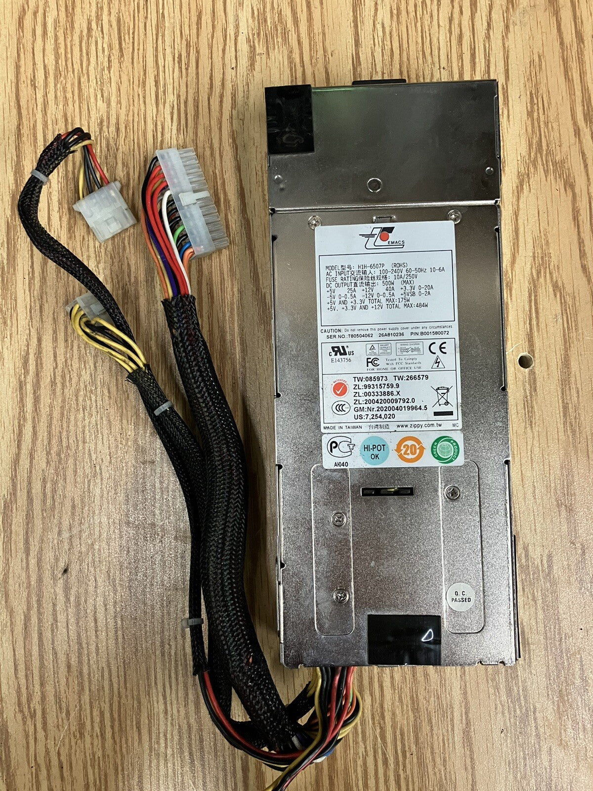 ~ EMACS H1H-6507P Alimentazione Elettrica 500W 1U ATX 24-PIN