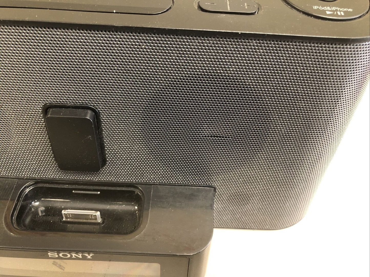 $ Sony Dream Machine Speaker Alarm Clock Radio Dock ICF-C1iPMK2, Black /w remote